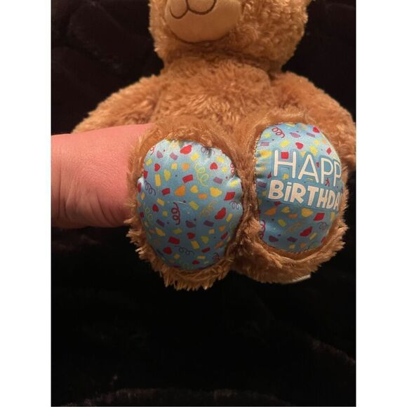 Build-A-Bear Workshop Brown Blue Happy Birthday Plush Teddy Bear Stuffed Toy - Picture 12 of 12